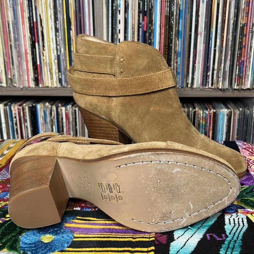 Rag & Bone Harrow Suede Ankle Boot in Hazel Size 37.5 - Picture 5 of 8